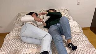 College Roommate Teaches Lesbian Fingering