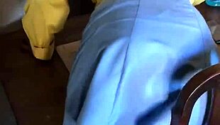 Ebony Teen Gets Nasty Creampie Under Study Room Table