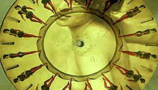 Vintage illustration captures antique cartoon scenes from retro era