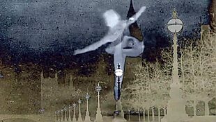 Vintage illustration captures antique cartoon scenes from retro era