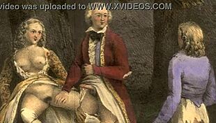 Vintage illustration captures antique cartoon scenes from retro era