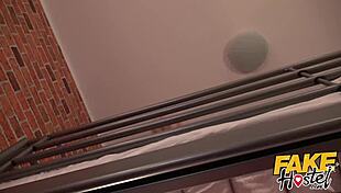 fake hostel posh woman and dirty redhead teen 18+ have a juicy threesome in the dorm