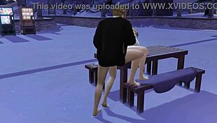 Wow! 3D Couple Fucks Publicly on Snowy Day!