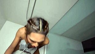 Bold pissing in cute asian ladyboy mickey's mouth