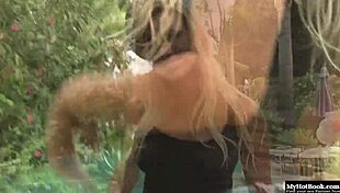 Beautiful Blonde Bent Over for Intense Doggystyle Sex Outdoors