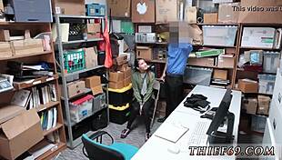 asian blowjob in police uniform during habitual theft talk