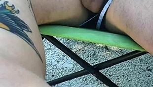 Public Beach Guy Jerks Cock and Squirts on Her Legs, Wow! 😲