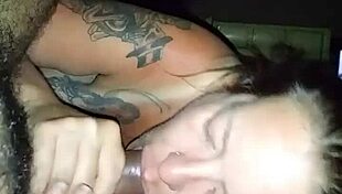 Wife Sucking Big Cock in Intriguing Contrast