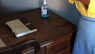 Ebony Teen Gets Nasty Creampie Under Study Room Table