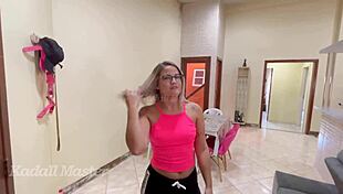 Blonde Brazilian Takes Cum in Mouth, Loving Every Drop