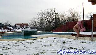 People who love winter sports are looking for sensual pussy licking and wrestling