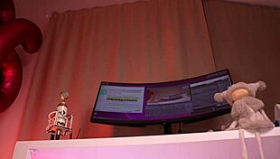 celebrating birthday with double penetration and anal toys, blonde girl loving it