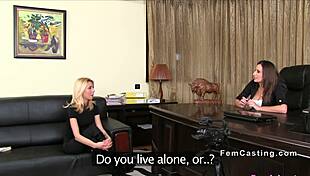 small tits blonde licks huge tits agent in office