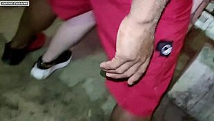 Realizing Fetish with Friends in Public Square Blowbang