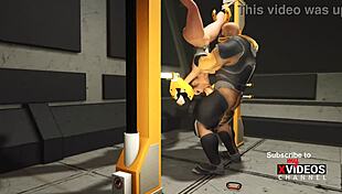 Busty Ebony Teases Sci-Fi Soldier