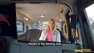Fake taxi ride turns wild with blonde french babe swallowing cum