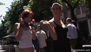 Redhead In Underwear Walked And Public Fucked!
