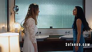 Watch the bride turn lesbian on her wedding night! 💋