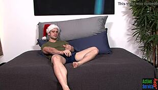 Watch these muscly military hunks sucking and tugging cocks in foreplay!