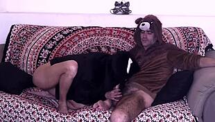 Couple's Pajama Sex on Sofa