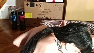 Sexy Teen 18+ Goth Slave Girl Licking Clean Her Master's Feet Pt2 Hd!