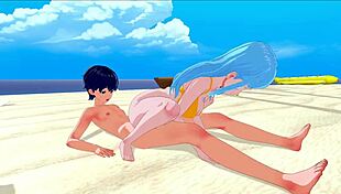 3D animated dating game with manga-inspired fashion by seductive swimsuit Bulma