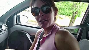 Uber Driver Receives Blowjob Payment from Passenger, Cumming in Mouth Completely in Red and Sheer