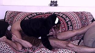 Couple's Pajama Sex on Sofa