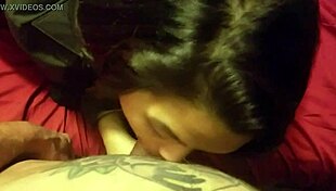 Tattooed Amateur Gives Homemade Blowjob Tease.