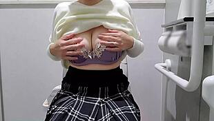 fat asian milf does thrilling masturbation in toilet selfie