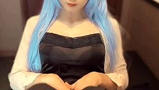 Mysterious Blue-Haired Crossdressing Girl Masturbates In Private Video