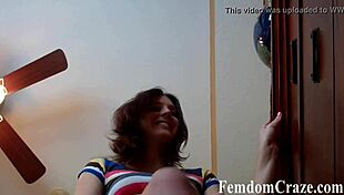 teen worships goddess on her knees.