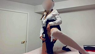 High heel insertion teaser with paulette lerouge in fetish masturbation.