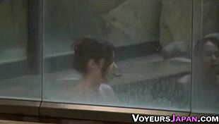 Asian teen masturbates in shower