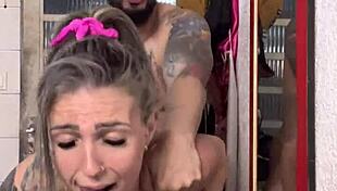 Blonde licks pussy, gets creampied in homemade video