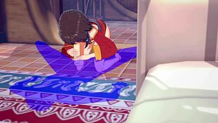 I watch Megumin in Konosuba hentai getting hard sex, handjob, blowjob, and creampie