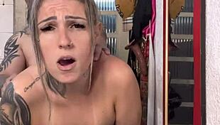 Blonde licks pussy, gets creampied in homemade video