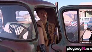 Classy Short Haired Babe Britt Linn Naked Swim