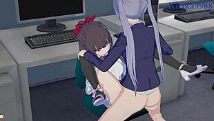 aoba and hifumi explore futanari sex in hentai