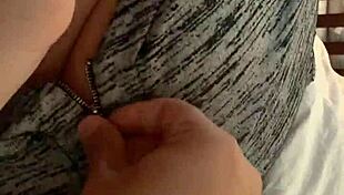 playing with my wife's amazing natural 42f tits while oiled up