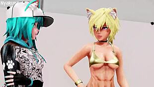 futa lewd gym features big cock and monster ass in anime style