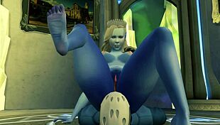 The evil snow queen getting slapped and dominated by cock