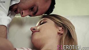 Horny Babe Freya Mayer Receives Sticky Facial After Blowjob.