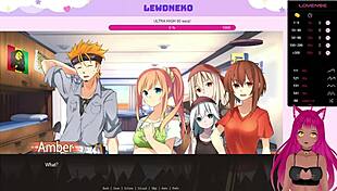 Vtuber Lewdneko Plays Highway Blossoms In Cute Anime Hentai Game Dating Action