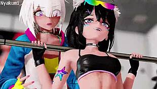 futa lewd gym features big cock and monster ass in anime style