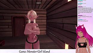 vtuber facesits monster girl in game