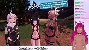 vtuber facesits monster girl in game