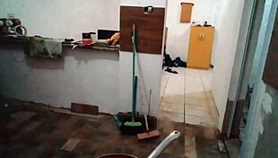 stella shows her big tits in the kitchen