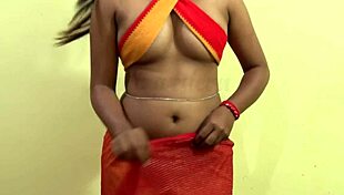 Indian woman in retro saree
