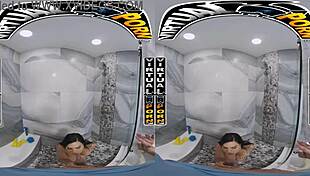 in this vr scene, sandy love the latin maid services a monster cock